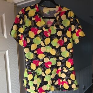 Vibrant Fruit Print Women's Scrub